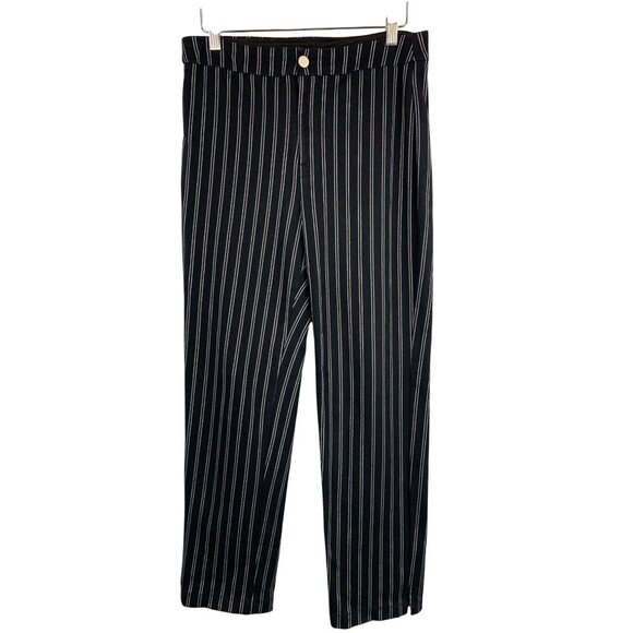 Lysse Womens Striped Black & White Cotton Blend Pants Size M - Picture 1 of 5